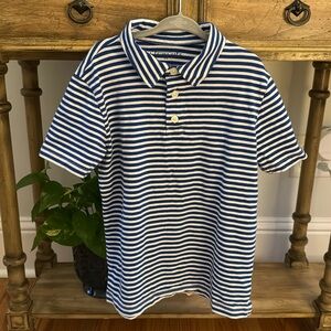 J. Crew Kids' short-sleeve polo shirt in blue stripe - size 8